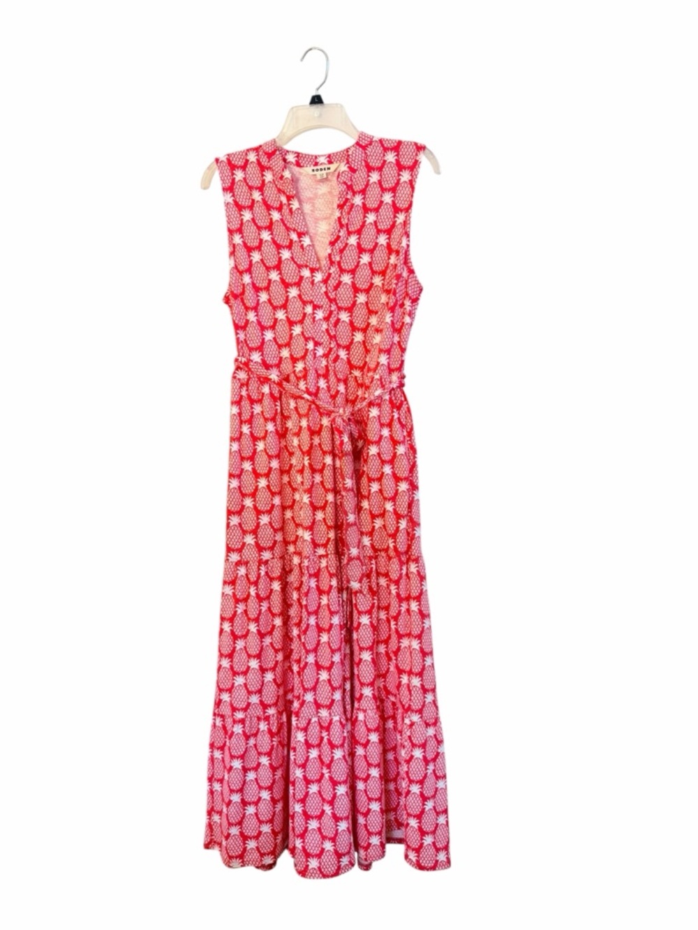 Boden Naomi red white pineapple maxi dress - Picture 8 of 12